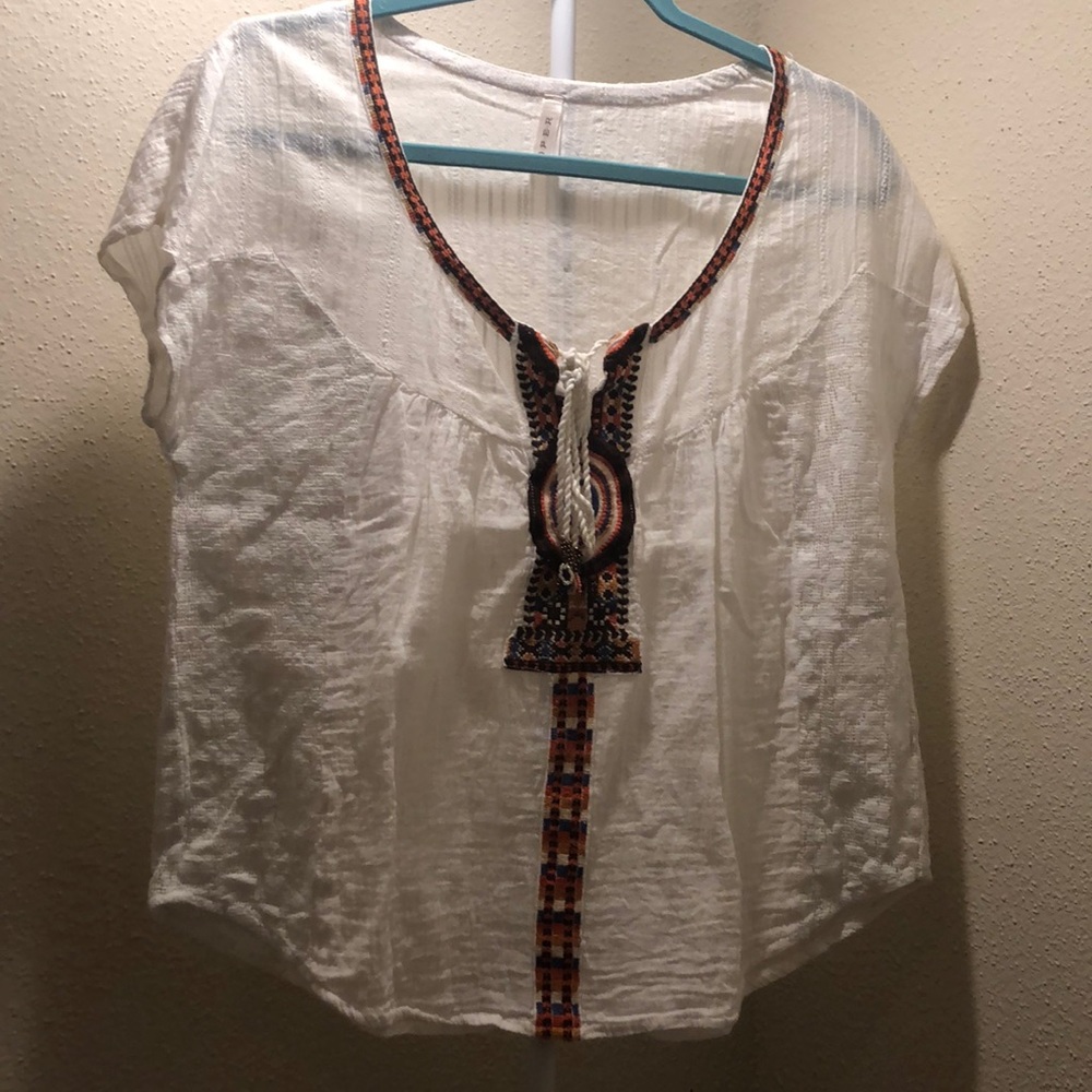 White loose fitting top